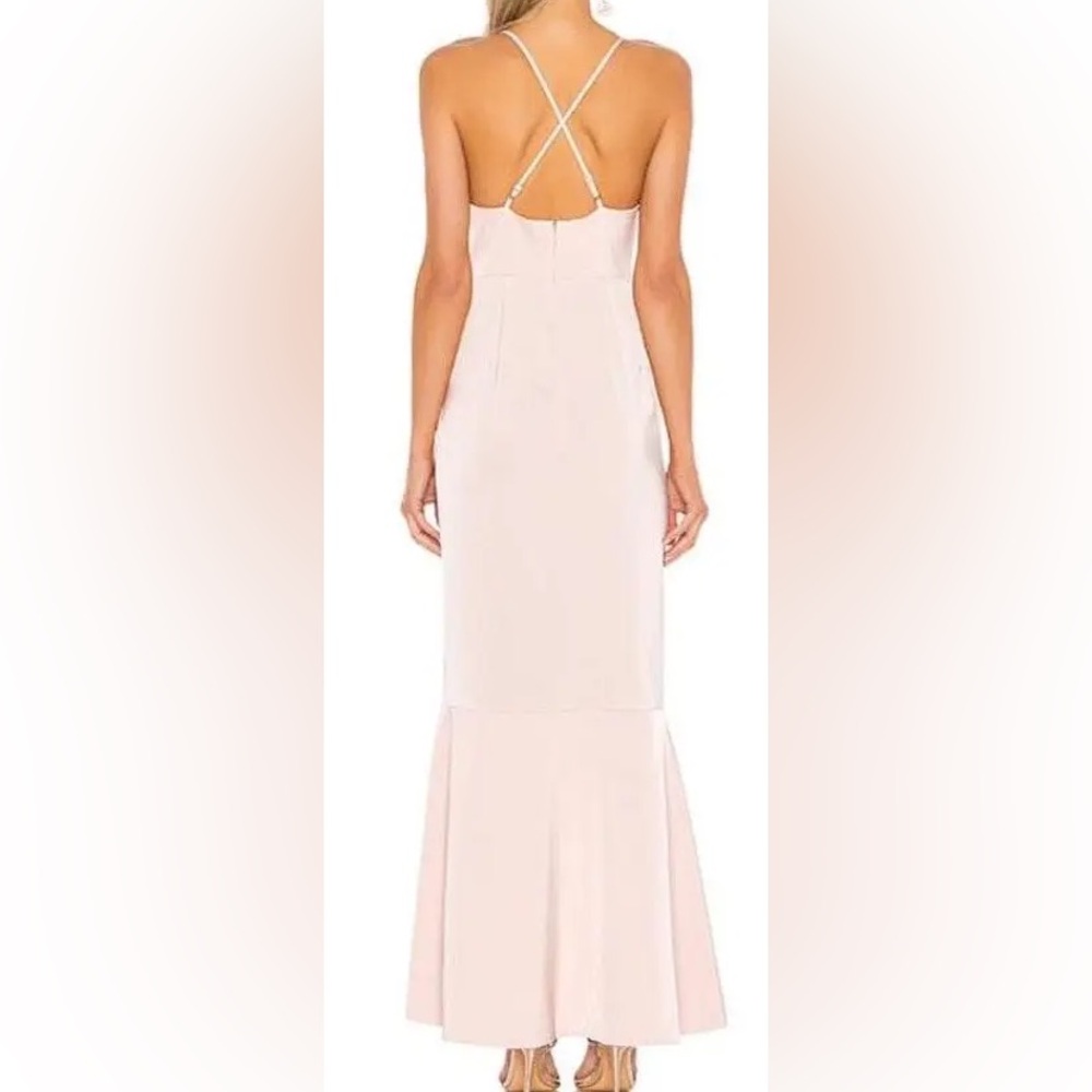 NBD Revolve Light Me Up Ruffle Blush Pink Gown - Picture 2 of 7
